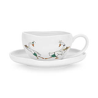 Krūze BON APPETIT 220 ml ar apakštasīti (porcelāns)