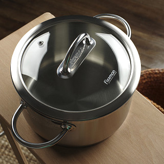 Stockpot BENJAMIN 24x14 cm / 6.3 LTR with glass lid (stainless steel)