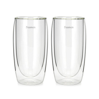 Cup set 2pcs FRAPPE 350 ml double wall glass (borosilicate glass)