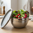 Mixing bowl 20x12 cm / 3 LTR with lid and silicone bottom (stainless steel)
