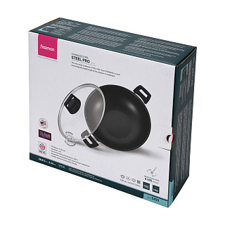 Wok keptuvė STEEL PRO 28x8.5cm / 3.54l nerūdijantis plienas su nepridegančia danga