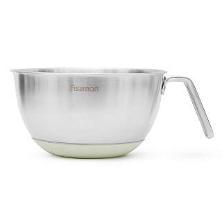 Bowl with handle and silicone base 21x12 cm / 2.5 L with lid (stainless steel)