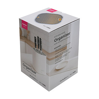 Подставка для хранения ножей 14×14×23,5 см, с точильным камнем