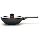 Wok keptuvė DIAMOND 28x8 cm / 3,6 l su stikliniu dangčiu