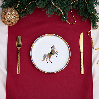 Set of 4 plates HORSE 20 cm (new bone china)