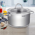 Stockpot BENJAMIN 24x14 cm / 6.3 LTR with glass lid (stainless steel)