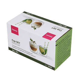 2 dvigubų sienelių stiklinių rinkinys 100 ml