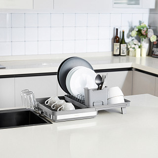 Dish drying rack 51x36.5 cm (stainless steel, plastic)