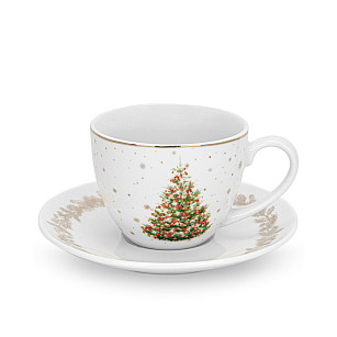 Tējas tasīte ar apakštasi 260 ml Christmas (porcelāns)