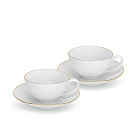 Cups with saucers 220 ml / 4 pcs Floree (porcelain)
