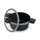 Stockpot Luxuria 24x12 cm / 4.5 LTR with glass lid with induction bottom (aluminium with non-stick coating)