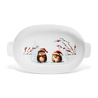 Oval baking tray HEDGEHOG 30х5 cm (new bone china)
