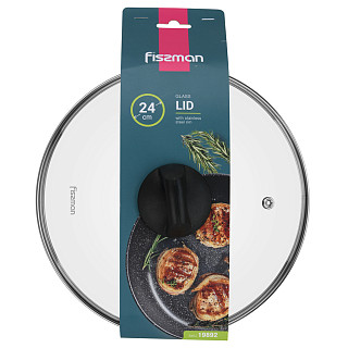 Glass lid 24 cm, black