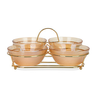 Set of bowls 4 pcs. in a metal stand, art. 16395