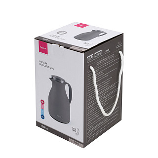Thermal jug 1 l with glass flask, gray
