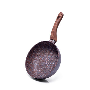 Deep frying pan MAGIC BROWN 24x7.7 cm with induction bottom, CHOCOLATE color (aluminium with non-stick coating)