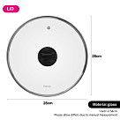 Glass lid 28 cm, black