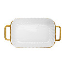 Serving dish 35.7x19.3х6.8 cm with metal stand (porcelain)