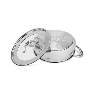 Sautējamā panna ABSOLUTE PRO 26x7,5 cm / 3,9L ar stikla vāku (nerūsējošais tērauds)