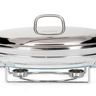Oval chafing dish 42x25x19 cm / 3.0 LTR (heat resistant glass)