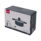 Stockpot Luxuria 20x10 cm / 2.5 LTR with glass lid with induction bottom (aluminium with non-stick coating)