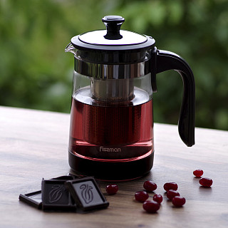 Tea pot 950 ml with filter (borosilicate glass)