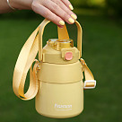 Double wall vacuum flask 800 ml yellow (stainless steel), art. 9865