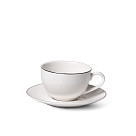 Tea Cup and saucer ALEKSA 250 ml color white (porcelain)