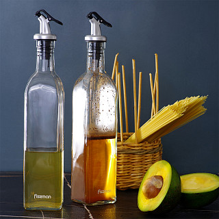 Pudeļu komplekts etiķim un eļļai 2x500 ml, art. 6418