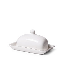 Butter Dish ALEKSA 17.8X11.5 cm color white (porcelain)