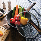 WOK panna CAPELLA 30x8,5cm/4300 ml ar stikla vākul (alumīnijs)