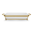 Serving dish 35x20.5х7.4 cm with metal stand (porcelain)