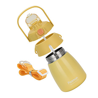 Double wall vacuum flask 800 ml yellow (stainless steel), art. 9865
