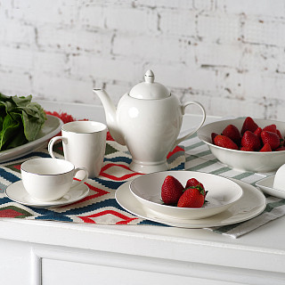 Deep plate ALEKSA 20 cm color white (porcelain)