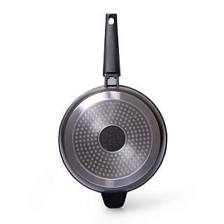 Deep frying pan REBUSTO 24x6.5 cm with detachable handle with induction bottom (aluminium with non-stick coating)