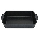 Rectangular shallow casserole NORD STONE 30x21.5x7 cm / 3.7 LTR with glass lid (cast aluminium with non-stick coating)