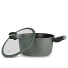 Stockpot BRILLIANT 20x10 cm / 2.6 LTR with detachable handles and glass lid (aluminum with non-stick coating)