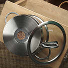 Stockpot BENJAMIN 18x10 cm / 2.5 LTR with glass lid (stainless steel)