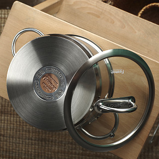 Stockpot BENJAMIN 18x10 cm / 2.5 LTR with glass lid (stainless steel)