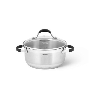 Stockpot MAGNIFICA 18x8.5 cm / 2.1 LTR with highdome glass lid (stainless steel)