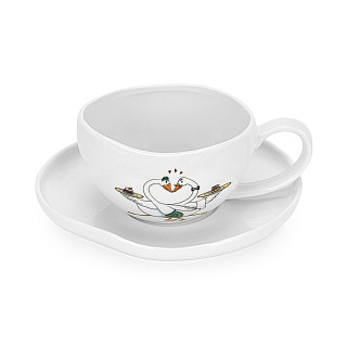 Krūze BON APPETIT 220 ml ar apakštasīti (porcelāns)