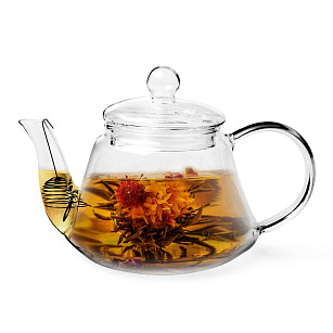 Tea pot 1000 ml with steel infuser (heat resistant glass)