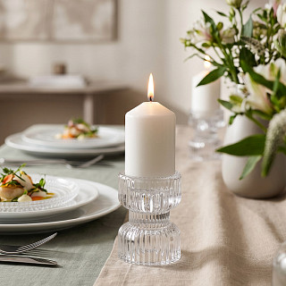 Tealight and taper candle holder 6х8 cm (glass)