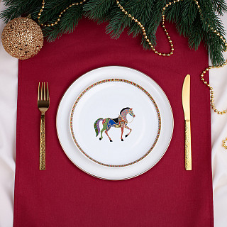 Set of 4 plates HORSE 20 cm (new bone china)