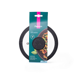 Stiklinis dangtelis 16 cm Arcades, juodas