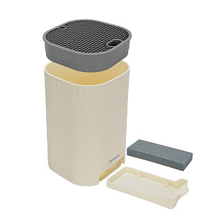 Knife block 14 × 14 × 23.5 cm, with sharpening stone