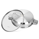Shallow casserole PREMIUM ONE 26x6 cm / 2.7 LTR with glass lid (stainless steel)
