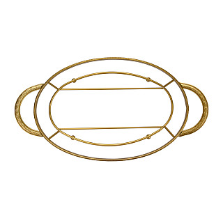 Serving dish 34.2x18.7х6.5 cm with metal stand (porcelain)