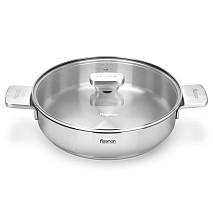 Troškintuvas PREMIUM ONE 26x6 cm / 2,7 L su stikliniu dangčiu (nerūdijantis plienas)