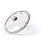Lid ARCADES 28 cm with BEIGE marble silicone rim (glass)